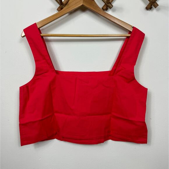 MONROW Poplin Tank in Fire Coral Size L - Picture 4 of 10